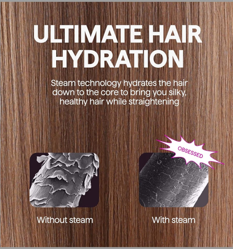 Wavytalk Pro Steam Hair Straightener Brush detail